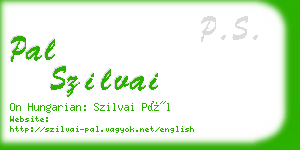 pal szilvai business card